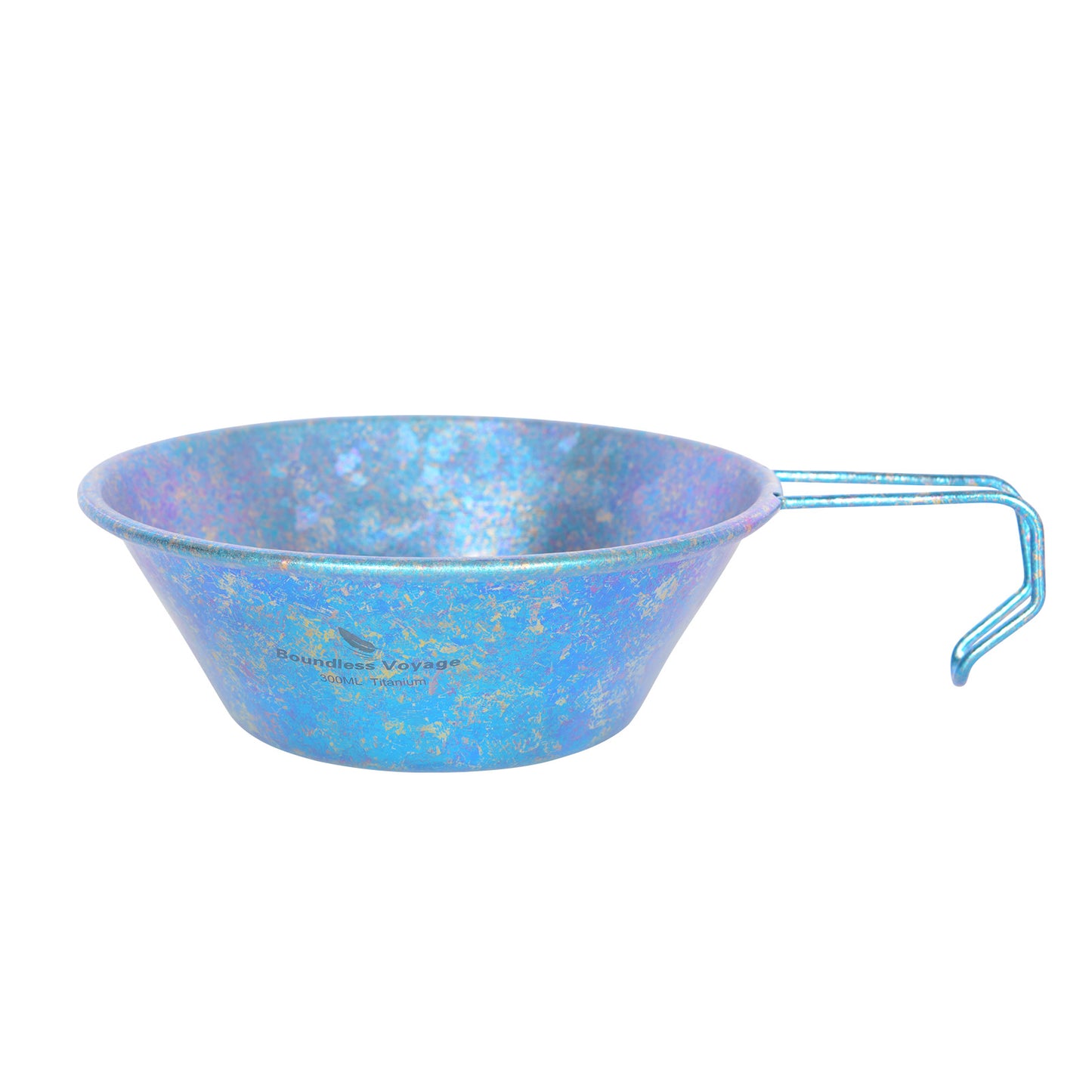 Boundless Voyage High-Temp Crystallized Pure Titanium Sierra Cup Bowl with Handle 300ml | Portable Outdoor Mug Cookware Tableware for Camping & Hiking Ti1100T