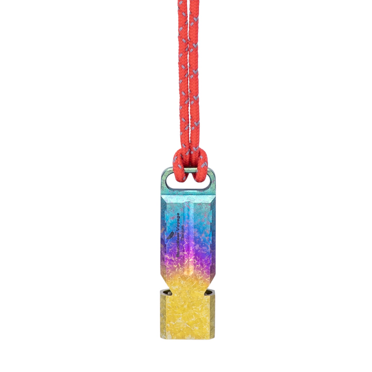 Boundless Voyage Titanium Dual Tube Survival Whistle, High Decibel Emergency Whistle, Lightweight & Durable Outdoor Safety Whistle for Camping Hiking Backpacking Ti9029O