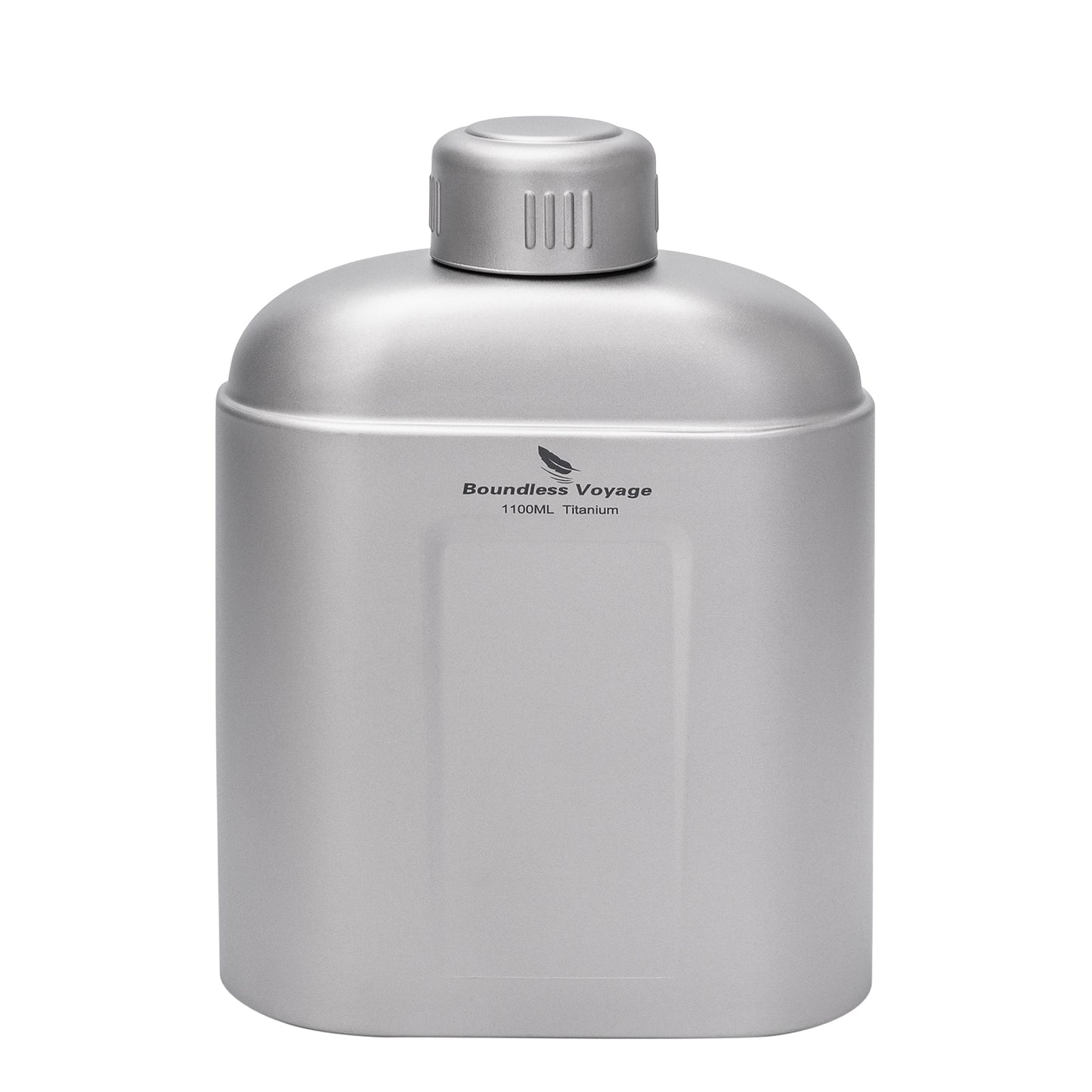 Boundless Voyage 1100ml TA1 Pure Titanium Canteen Bottle | Single Layer Open Flame Heatable Water Flask, Leakproof Double Wall Lid Military Outdoor Bottle with Crossbody Sleeve Ti3012D
