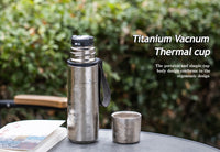 Boundless voyage Titanium Vacuum-Insulated Beverage Bottle Large Capacity 510ml Outdoor Portable Vacuum Flask water bottles Hiking water bottle Ti3011D