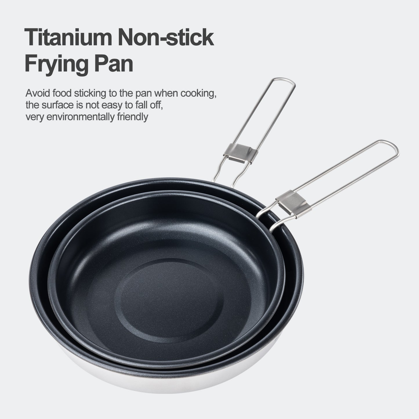 Boundless Voyage Pure Titanium Non-Stick Frying Pan with Foldable Handle, Ultralight Camping Skillet , Portable Outdoor Cookware for Backpacking, Picnic Ti2069C/Ti2070C