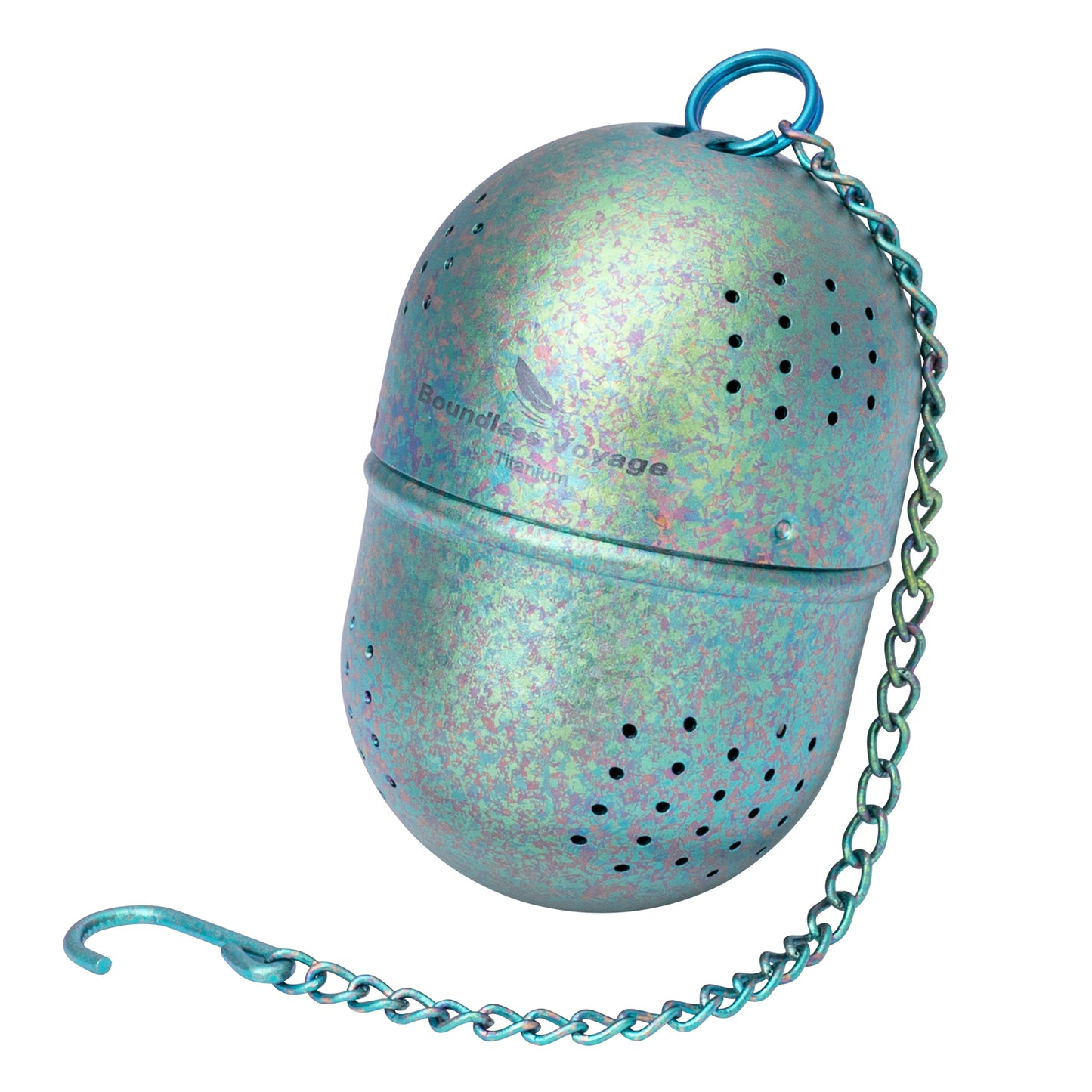 Boundless Voyage Ultralight Titanium Tea Ball Infuser with Extended Chain, Fine Mesh Strainer for Loose Tea & Spices, Reusable Filter for Mugs Teapots Home Kitchen Teaware Ti3207A