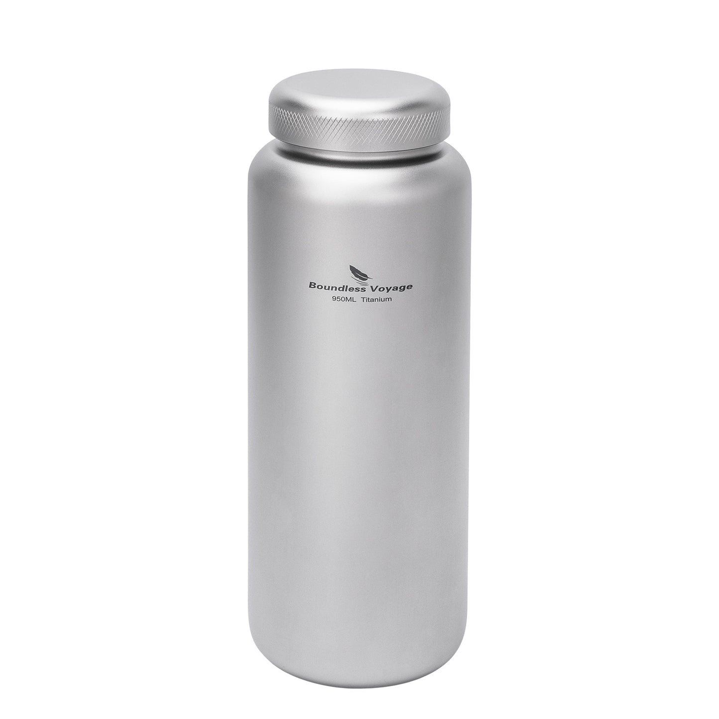 Boundless Voyage 950ml Titanium Water Bottle with Dual Lids, Wide Mouth Single-Wall Canteen for Hiking Camping Sport Ti3018D