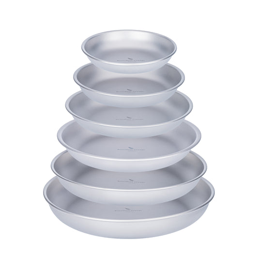 Boundless Voyage Titanium Plates Dishes Saucer Outdoor Camping Home Food Tray Portable Durable Tableware Stackable Serving Plates Ti1141T