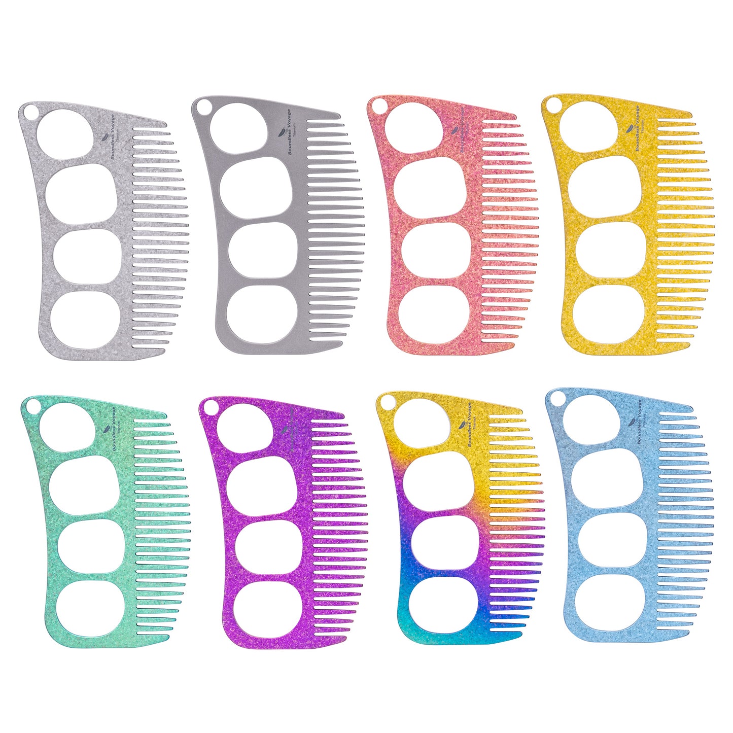 Boundless Voyage Titanium Crescent Comb, Unisex Hair & Beard Grooming Comb for Household Daily Use and Travel Carry