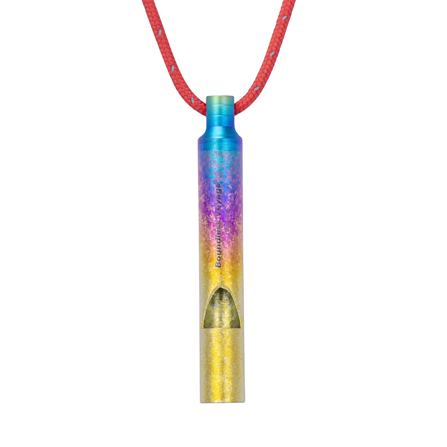 Boundless Voyage Titanium Emergency Survival Whistle, 120dB Super Loud Safety Signal Whistle with Lanyar, Portable EDC Gear for Camping Hiking Sports Coach Training Ti9010O