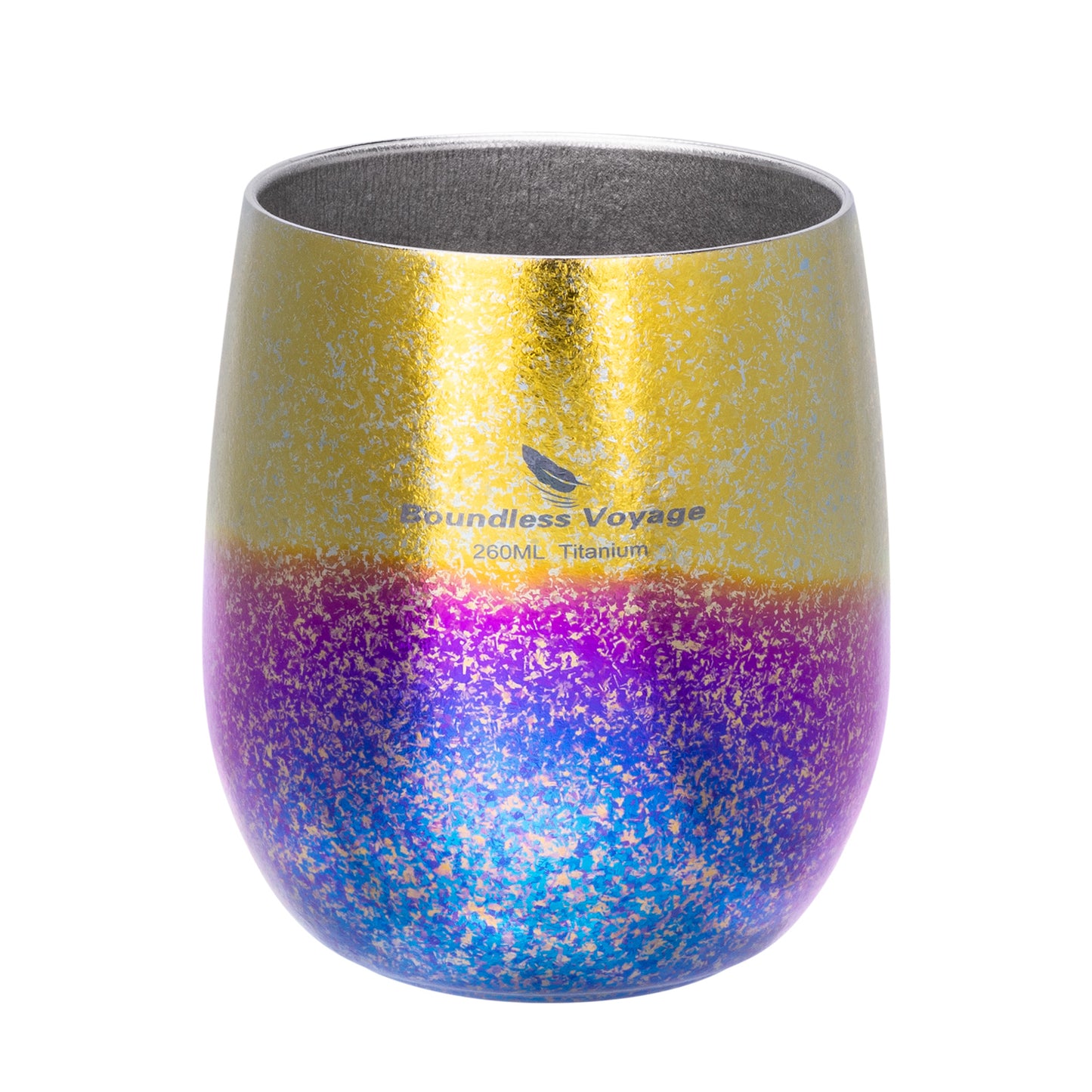 Boundless Voyage 260ML Titanium Double-Walled Egg Shaped Cup, Ice Crystal High-Temp Crystalline Texture Insulated Tea Coffee Mug, Ultralight Portable Drinkware for Camping, Travel & Daily Home Use Ti3084D
