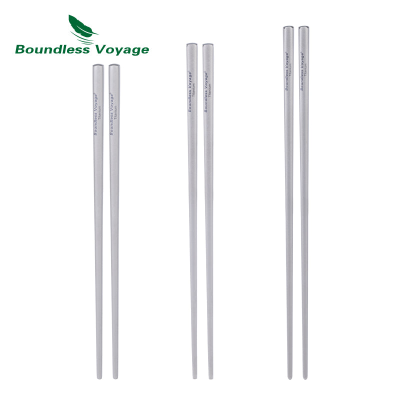 Boundless Voyage Titanium Square Chopsticks - Essential & Durable Camping Cutlery