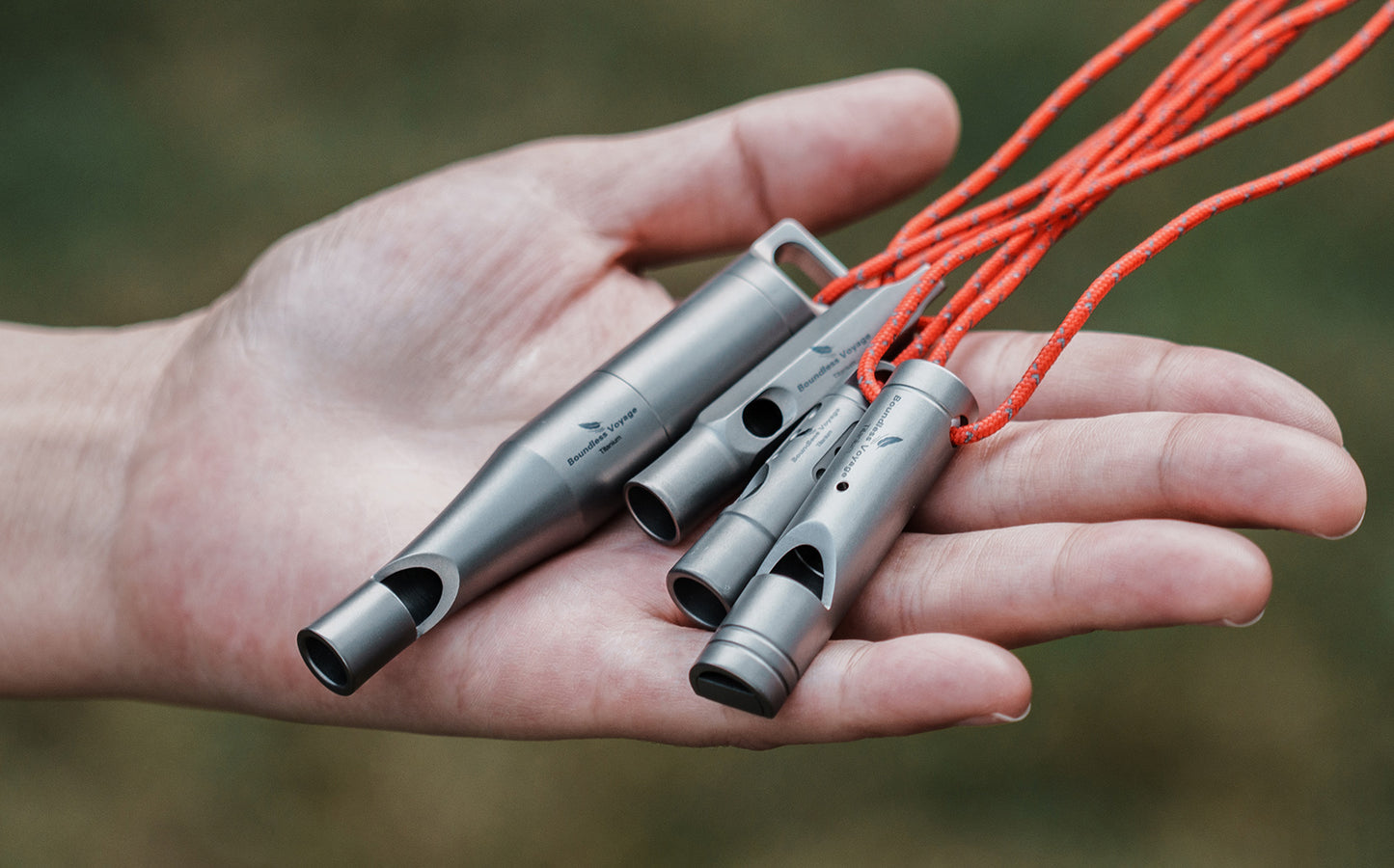 Boundless Voyage Titanium Whistle Emergency Survival Safety Whistles with Lanyard Loud for Outdoor Camping Hiking Coaches Training Sports Keychain Whistle  Ti9018O