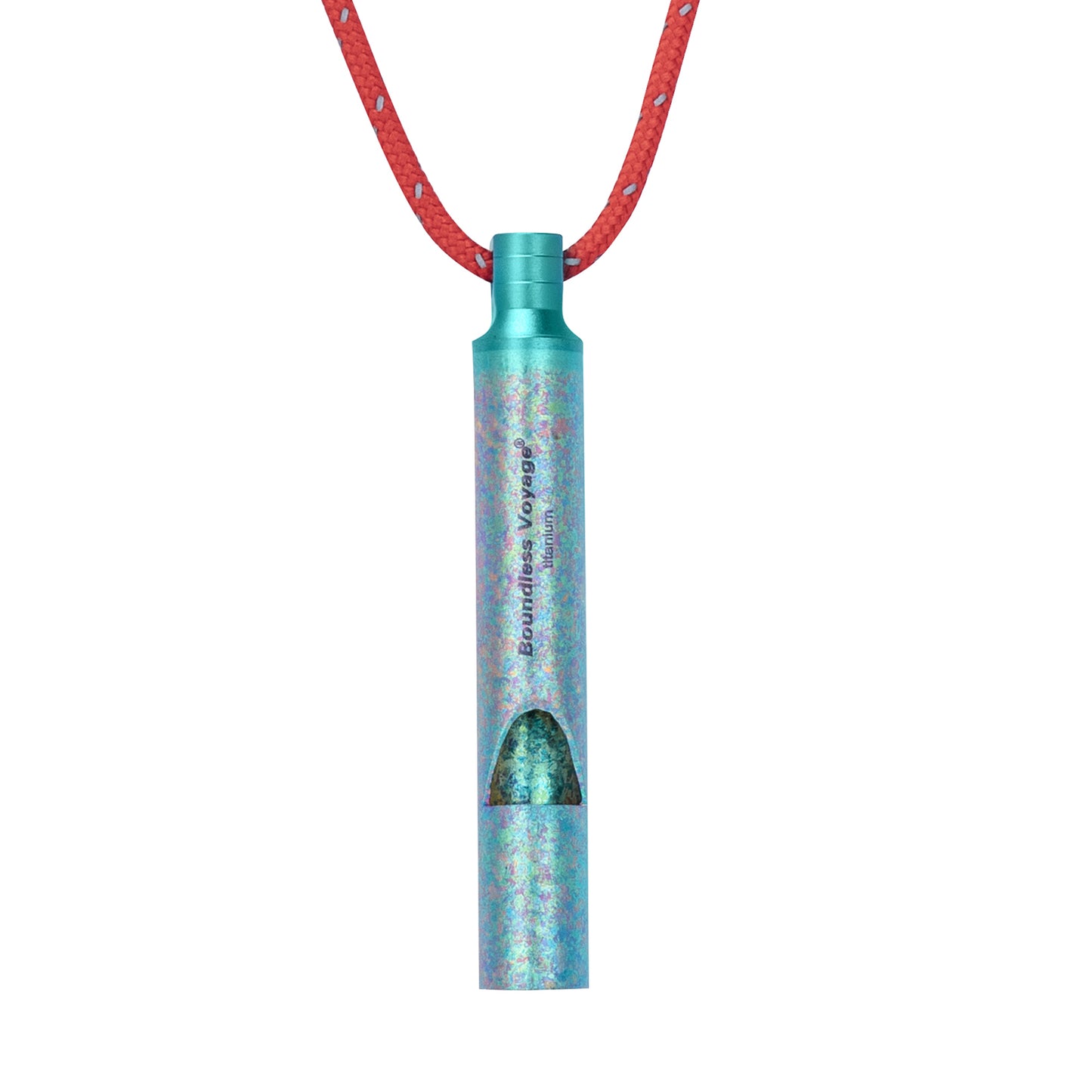 Boundless Voyage Titanium Emergency Survival Whistle, 120dB Super Loud Safety Signal Whistle with Lanyar, Portable EDC Gear for Camping Hiking Sports Coach Training Ti9010O