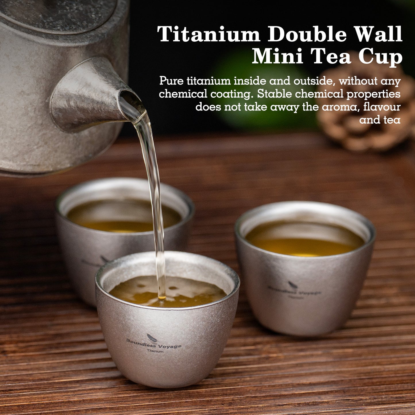 Boundless Voyage Double-Wall Pure Titanium Drinking Mug | Portable Tea Cup for Camping, Picnic & Daily Home Use Ti3089D