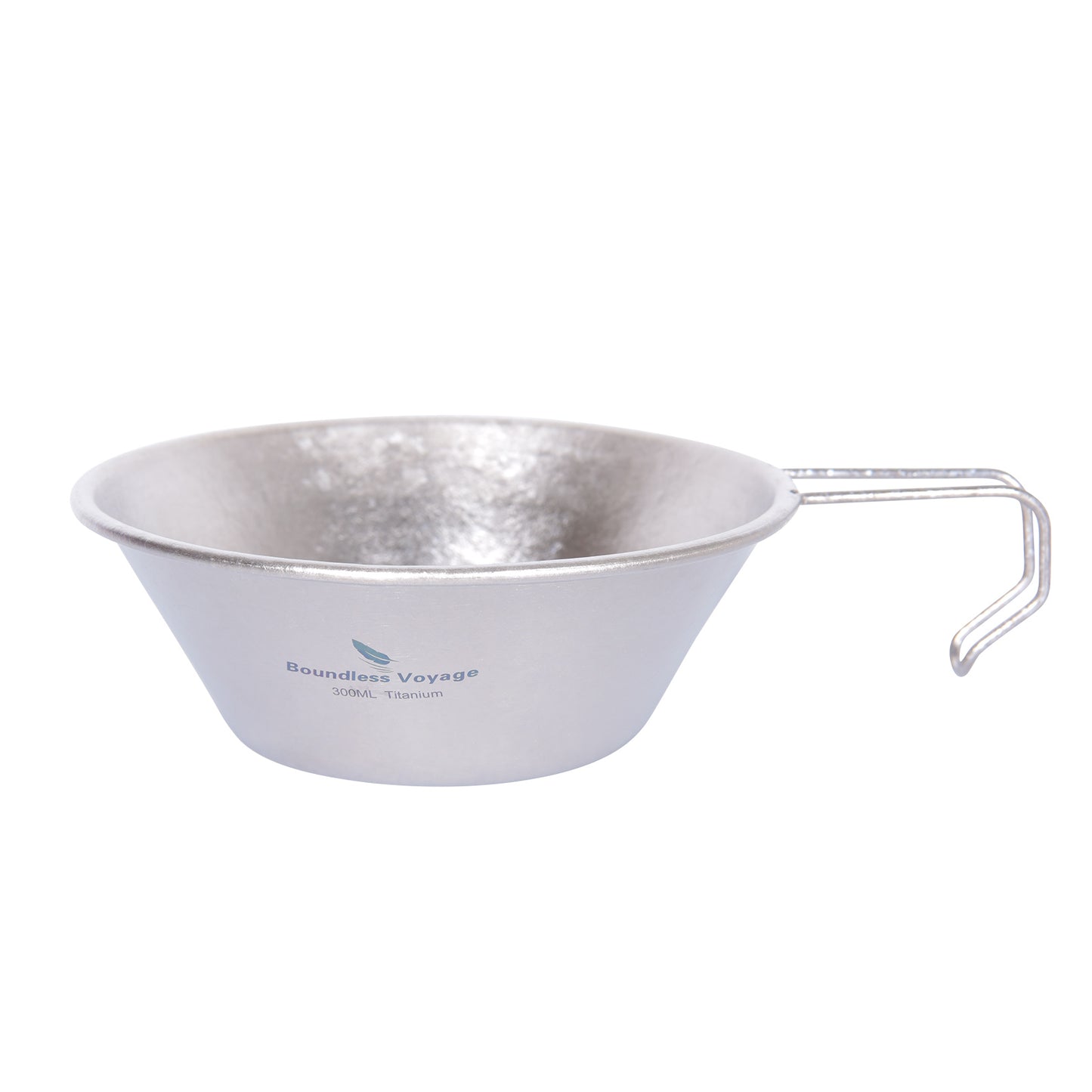 Boundless Voyage High-Temp Crystallized Pure Titanium Sierra Cup Bowl with Handle 300ml | Portable Outdoor Mug Cookware Tableware for Camping & Hiking Ti1100T