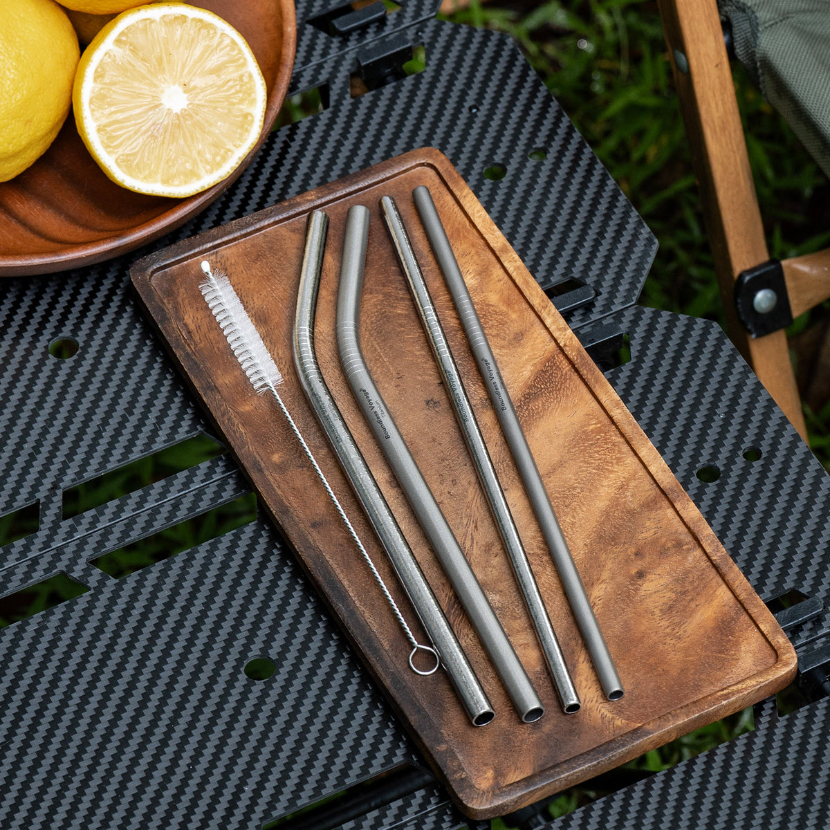 Boundless Voyage Titanium Drinking Straws, Reusable Pure Titanium Metal Straws 6mm 8mm Ti1016T Ti1017T