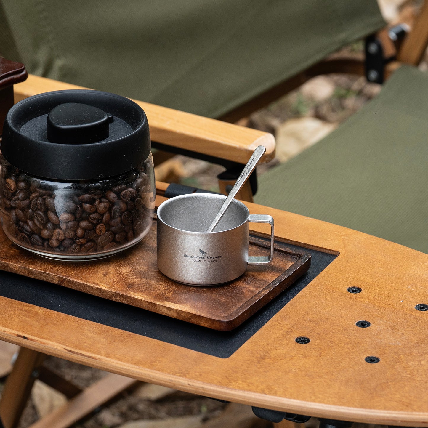 Boundless Voyage 100ml Double Wall Pure Titanium Mini Coffee Mug | Ultralight Portable Cup for Camping, Hiking & Picnic Ti3085D