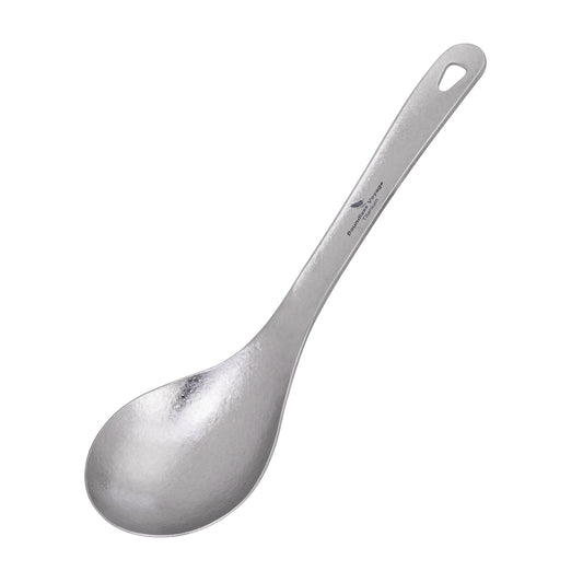 Boundless Voyage Thickened Pure Titanium Long Handle Ladle | Deep Bowl Soup Scoop for Porridge, Stew & Sauce, Kitchen & Camping Cooking Utensil Ti1038T