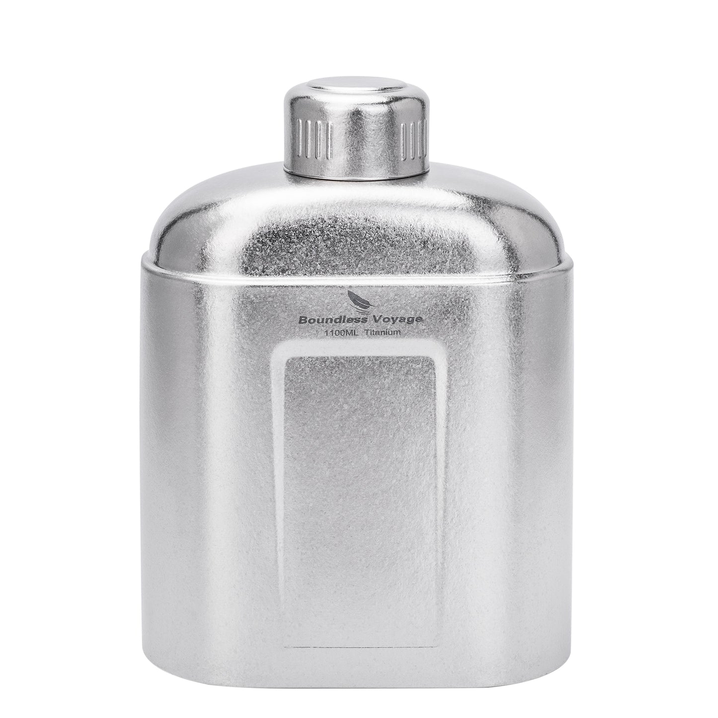 Boundless Voyage 1100ml TA1 Pure Titanium Canteen Bottle | Single Layer Open Flame Heatable Water Flask, Leakproof Double Wall Lid Military Outdoor Bottle with Crossbody Sleeve Ti3012D
