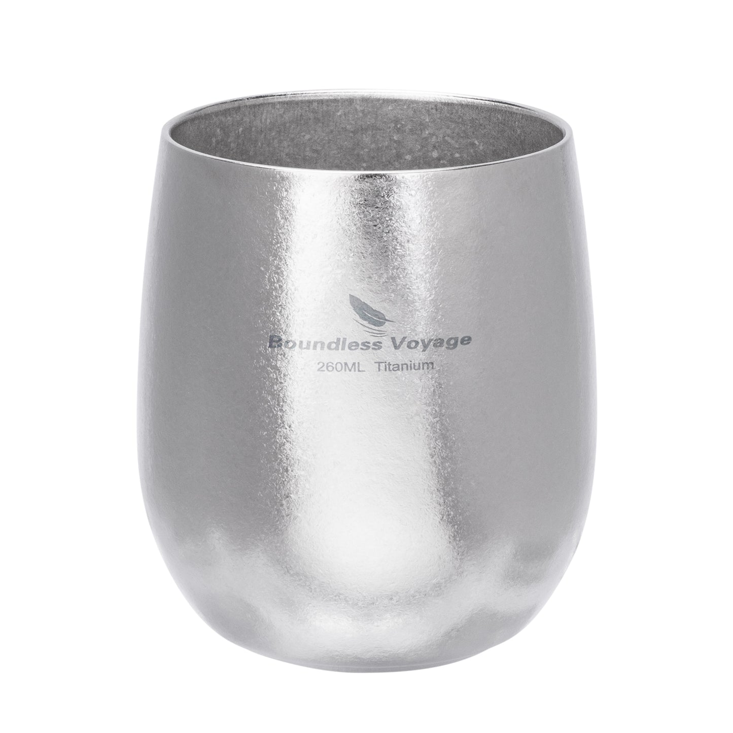 Boundless Voyage 260ML Titanium Double-Walled Egg Shaped Cup, Ice Crystal High-Temp Crystalline Texture Insulated Tea Coffee Mug, Ultralight Portable Drinkware for Camping, Travel & Daily Home Use Ti3084D