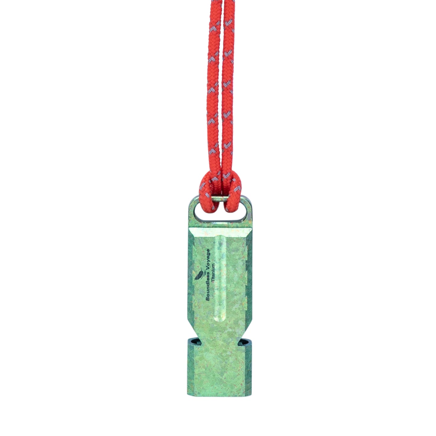 Boundless Voyage Titanium Dual Tube Survival Whistle, High Decibel Emergency Whistle, Lightweight & Durable Outdoor Safety Whistle for Camping Hiking Backpacking Ti9029O