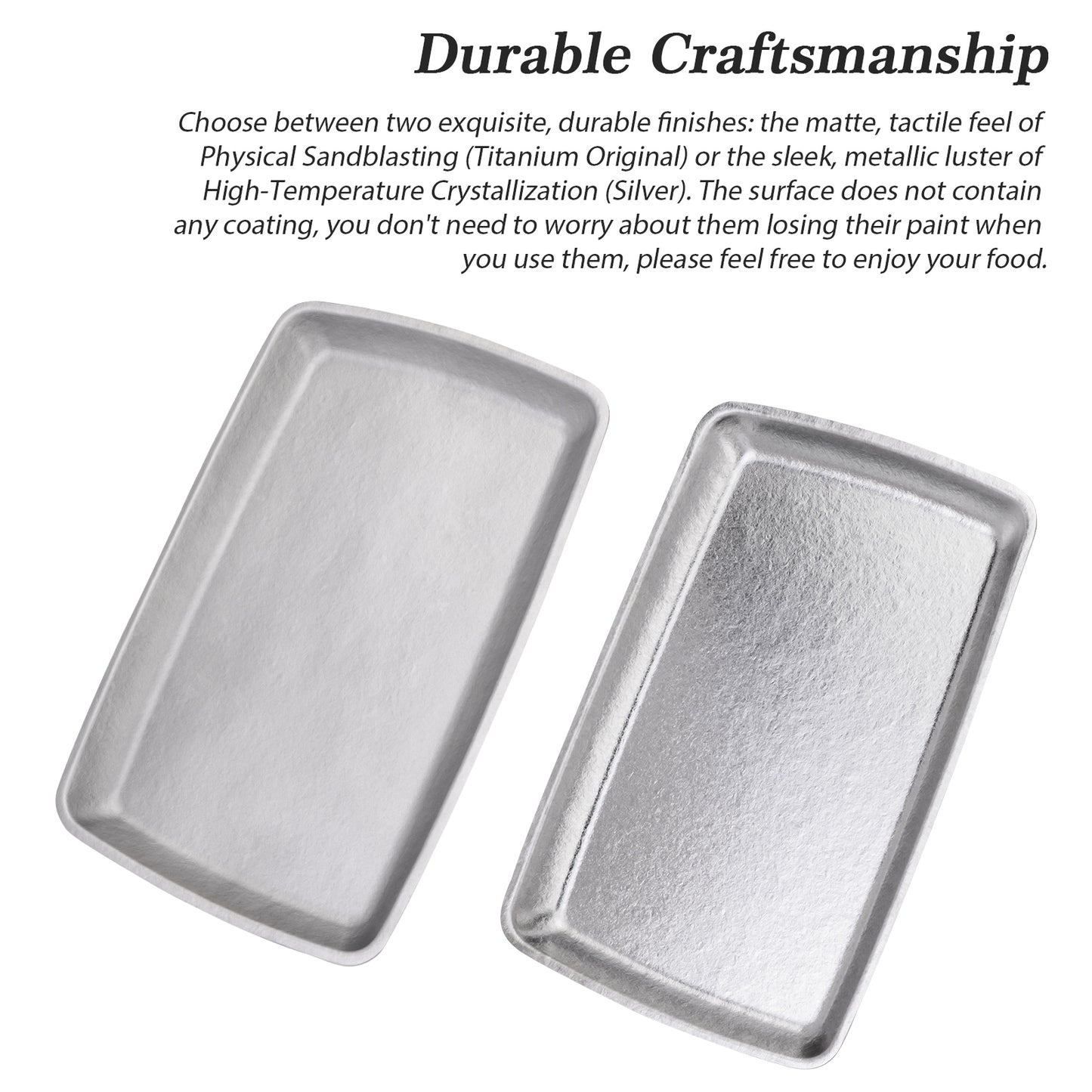 Boundless Voyage Pure Titanium Square Plate | Lightweight Heat-Resistant Portable Camping Tray, Dishwasher Safe Tableware for Home, Picnic & BBQ Ti1149T