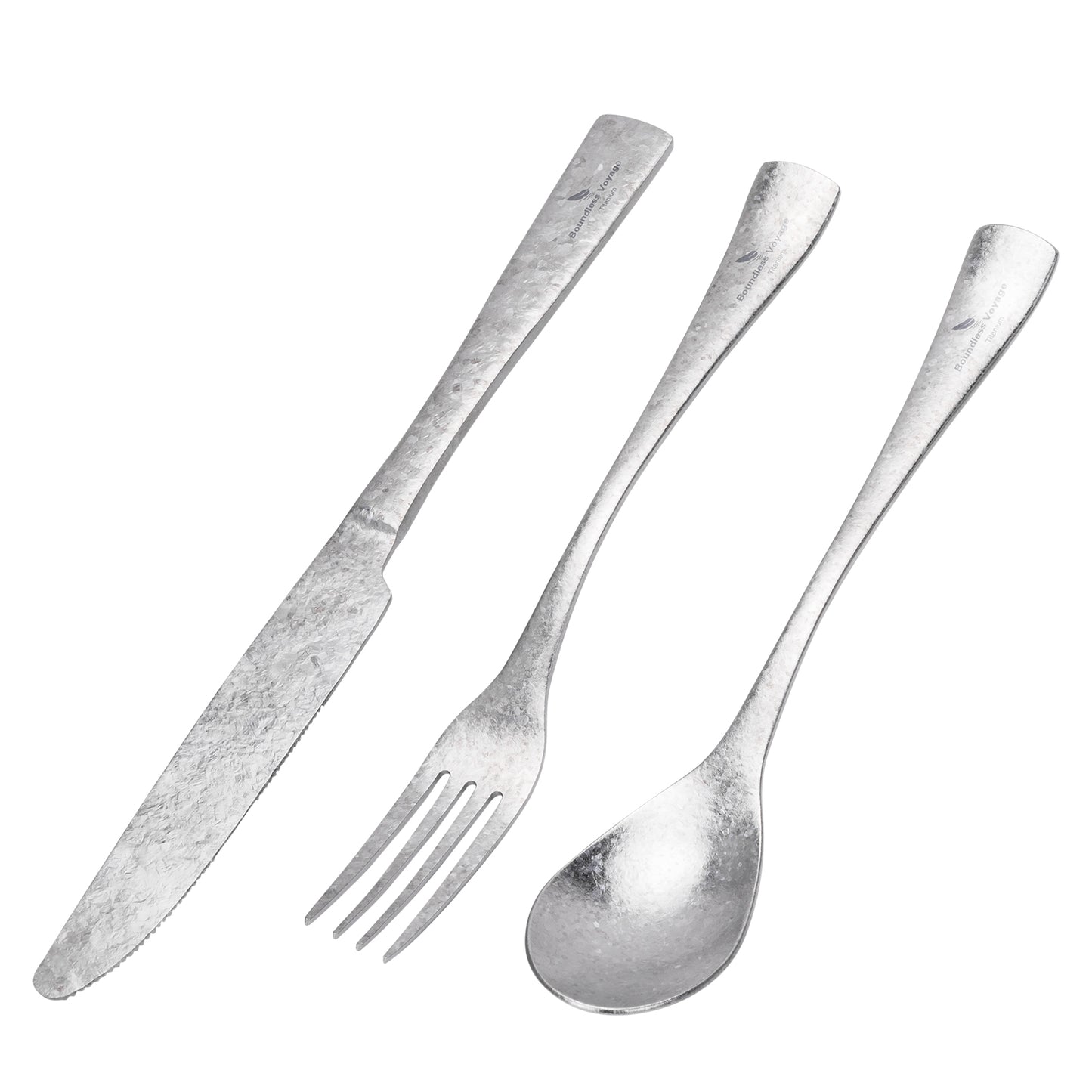 Boundless Voyage Titan-Campingbesteck, Messer, Gabel, Löffel-Set für Zuhause und Reisen Ti1055A