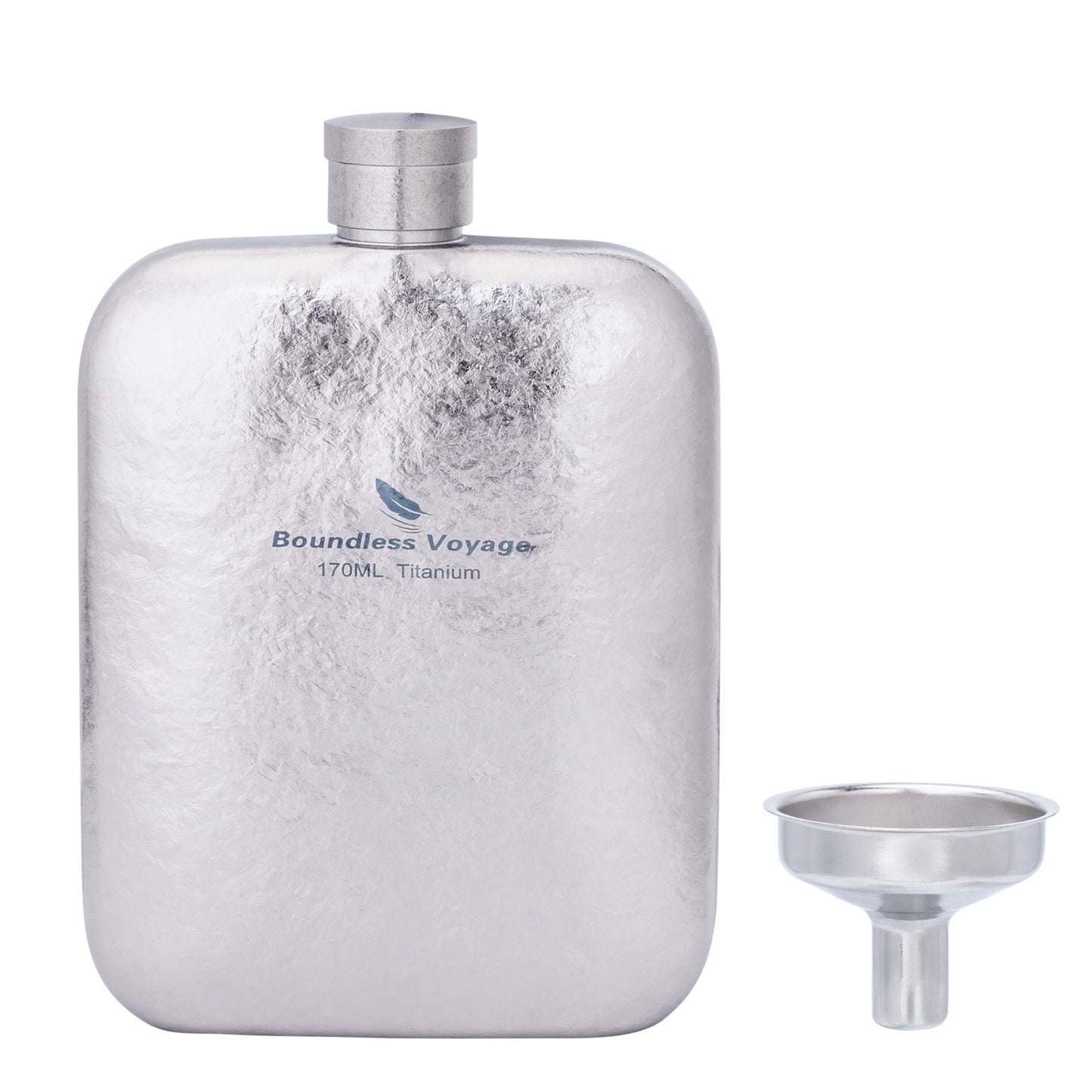 Boundless Voyage Titanium Hip Flask 170ml Small Liquor Flask Bottle for Whiskey Vodka Wine Portable Travel Outdoor Ultralight Pocket Drinkware for Men & Women Ti3263D