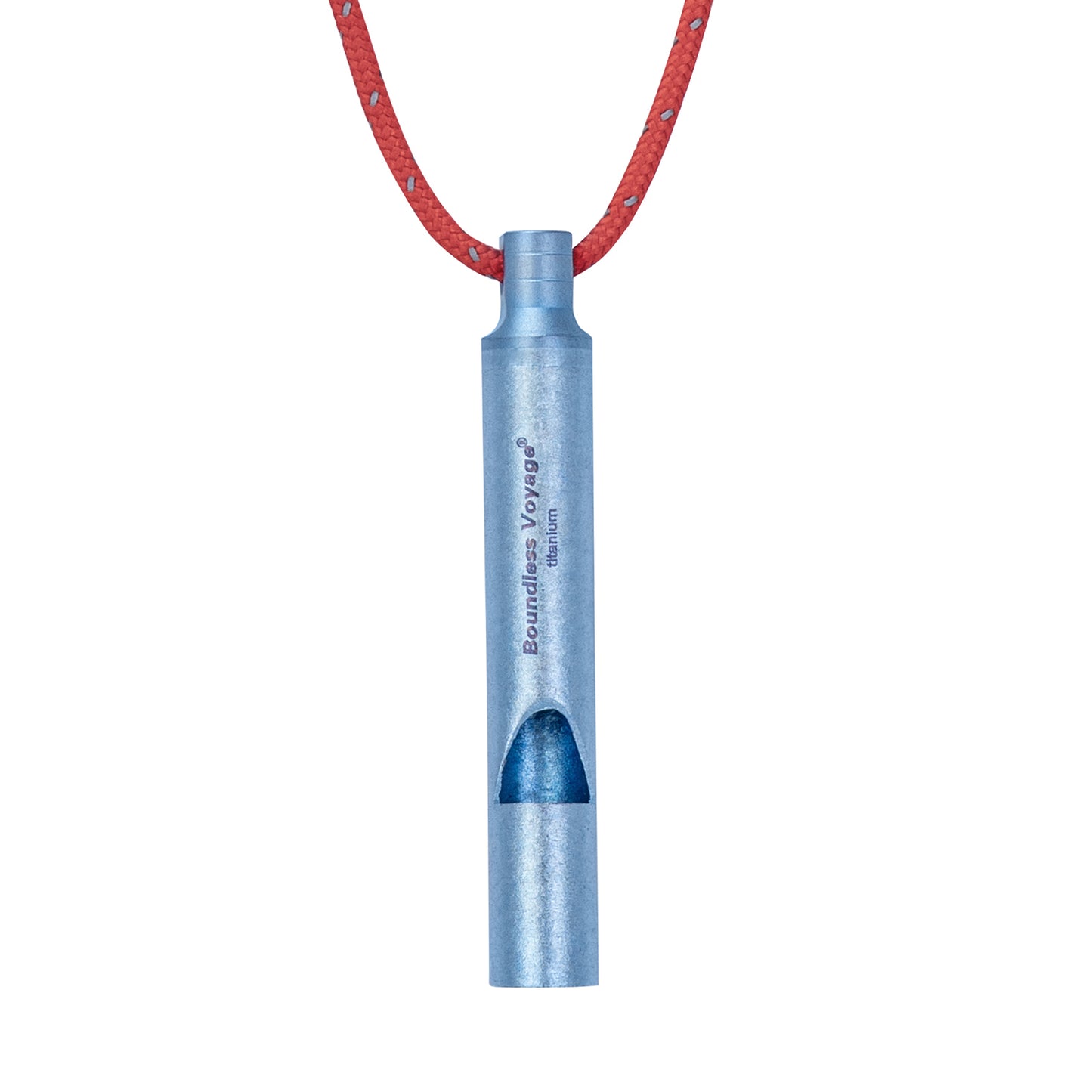Boundless Voyage Titanium Emergency Survival Whistle, 120dB Super Loud Safety Signal Whistle with Lanyar, Portable EDC Gear for Camping Hiking Sports Coach Training Ti9010O