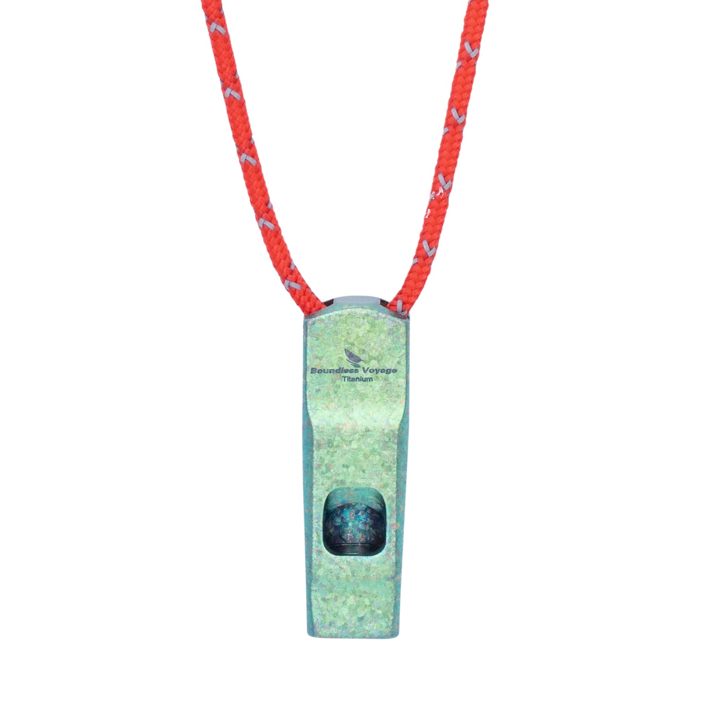 Boundless Voyage Titanium Whistle Emergency Survival Safety Whistles with Lanyard Loud for Outdoor Camping Hiking Coaches Training Sports Keychain Whistle Ti9020O