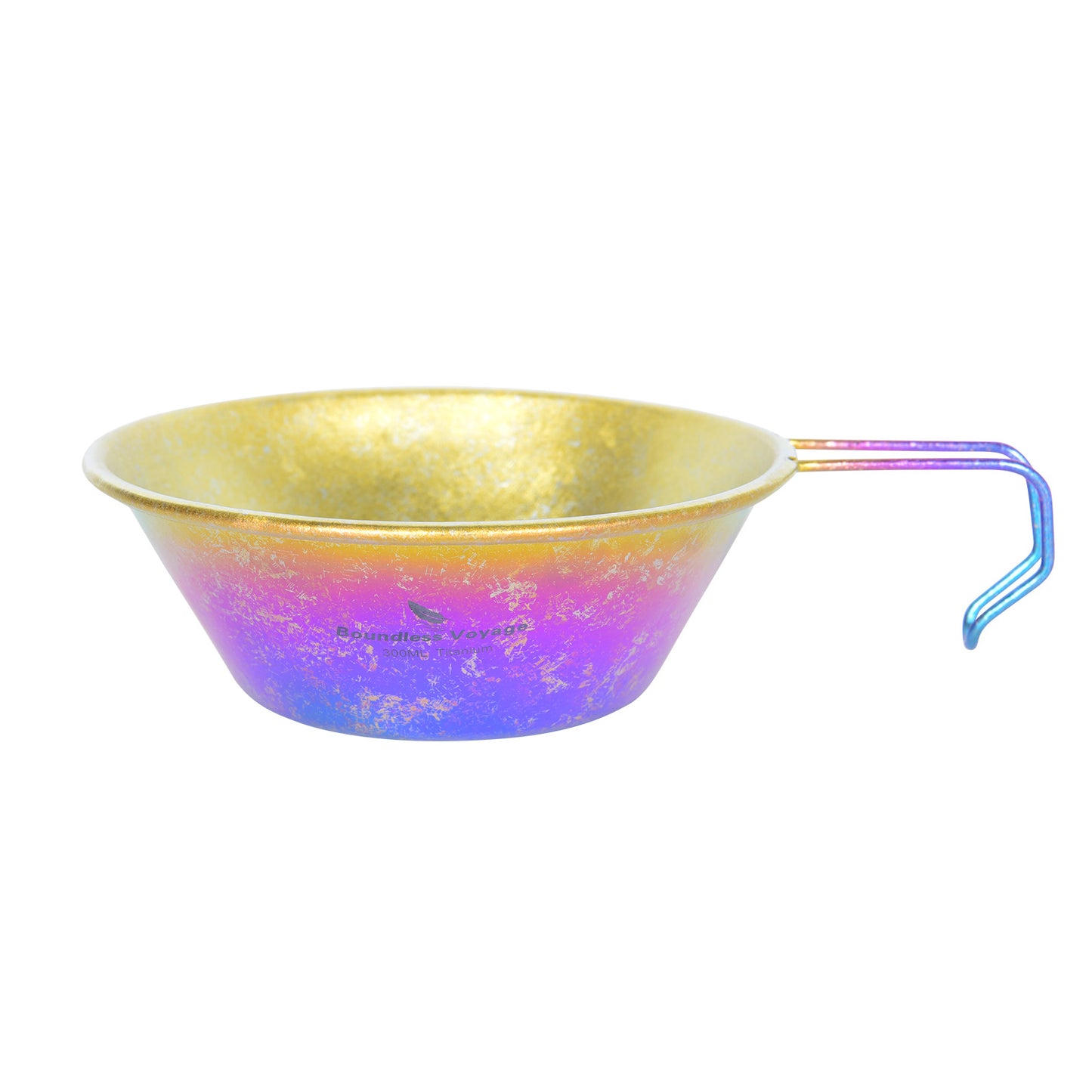 Boundless Voyage High-Temp Crystallized Pure Titanium Sierra Cup Bowl with Handle 300ml | Portable Outdoor Mug Cookware Tableware for Camping & Hiking Ti1100T
