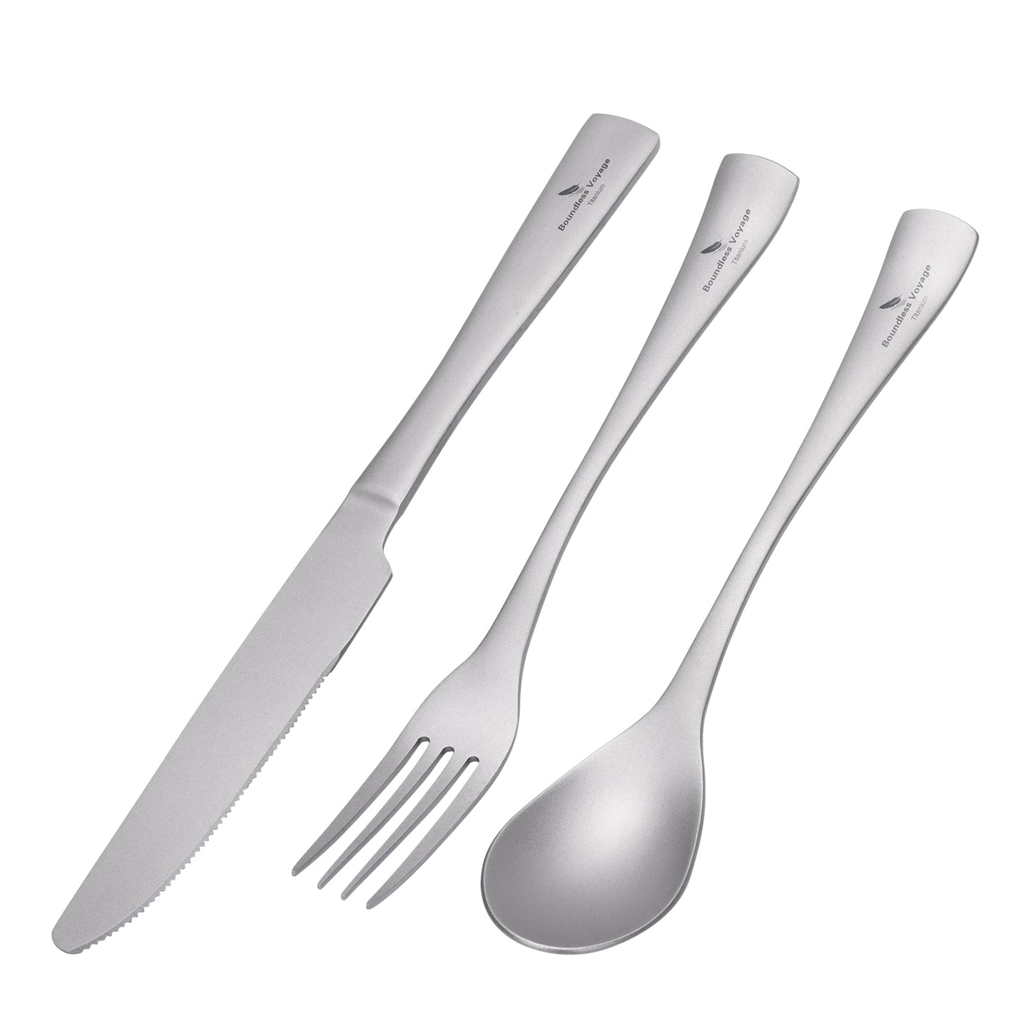 Boundless Voyage Titan-Campingbesteck, Messer, Gabel, Löffel-Set für Zuhause und Reisen Ti1055A