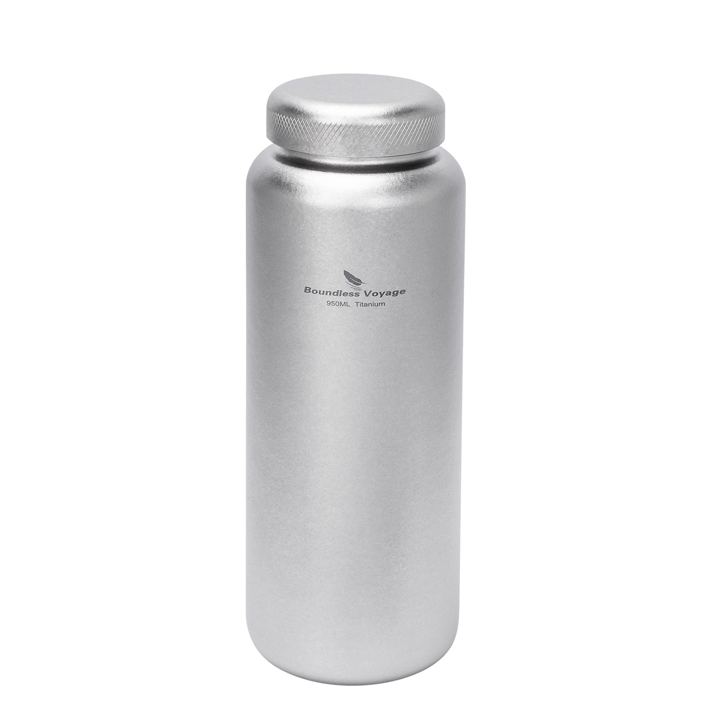 Boundless Voyage 950ml Titanium Water Bottle with Dual Lids, Wide Mouth Single-Wall Canteen for Hiking Camping Sport Ti3018D