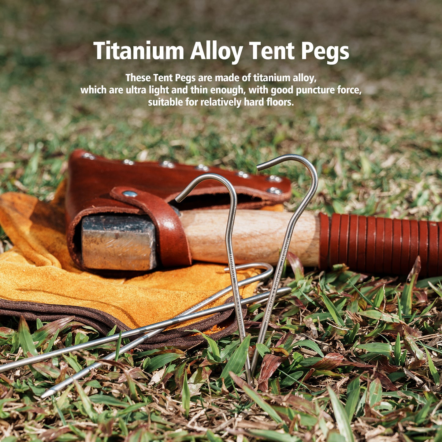 Boundless Voyage 16.5cm Titanium Alloy Tent Stakes | Ultralight Heavy Duty Ground Pegs, Portable Camping Accessories, 8Pcs / 12Pcs Optional Packs Ti4003P