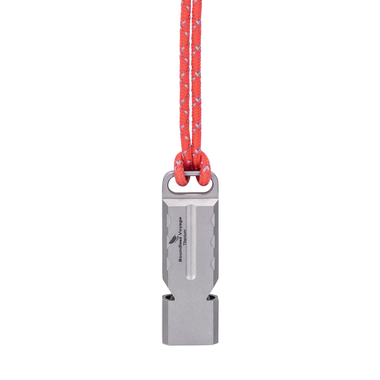Boundless Voyage Titanium Dual Tube Survival Whistle, High Decibel Emergency Whistle, Lightweight & Durable Outdoor Safety Whistle for Camping Hiking Backpacking Ti9029O