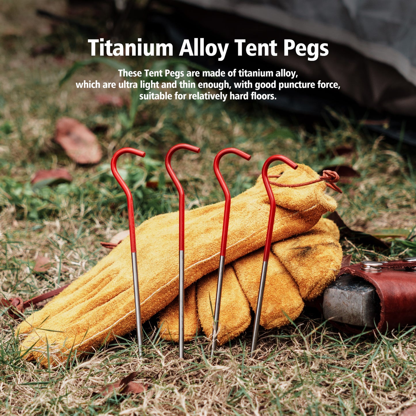 Boundless Voyage 16.5cm Titanium Alloy Tent Stakes | Ultralight Heavy Duty Ground Pegs, Portable Outdoor Camping Accessories, 8Pcs Pack Ti4002P