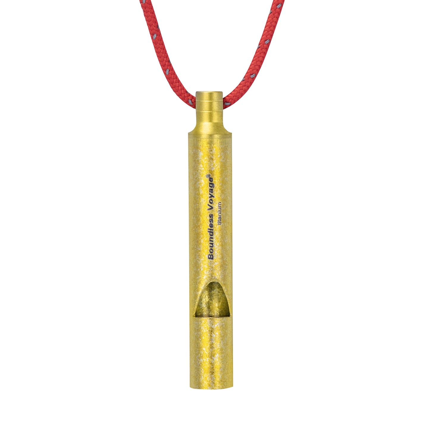 Boundless Voyage Titanium Emergency Survival Whistle, 120dB Super Loud Safety Signal Whistle with Lanyar, Portable EDC Gear for Camping Hiking Sports Coach Training Ti9010O