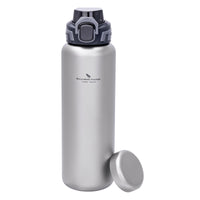 Boundless Voyage Pure Titanium Water Bottle 1200ml Dual Lids Flip Top & Screw Cap Ultralight Leakproof for Camping Hiking Gym Travel Ti3019D