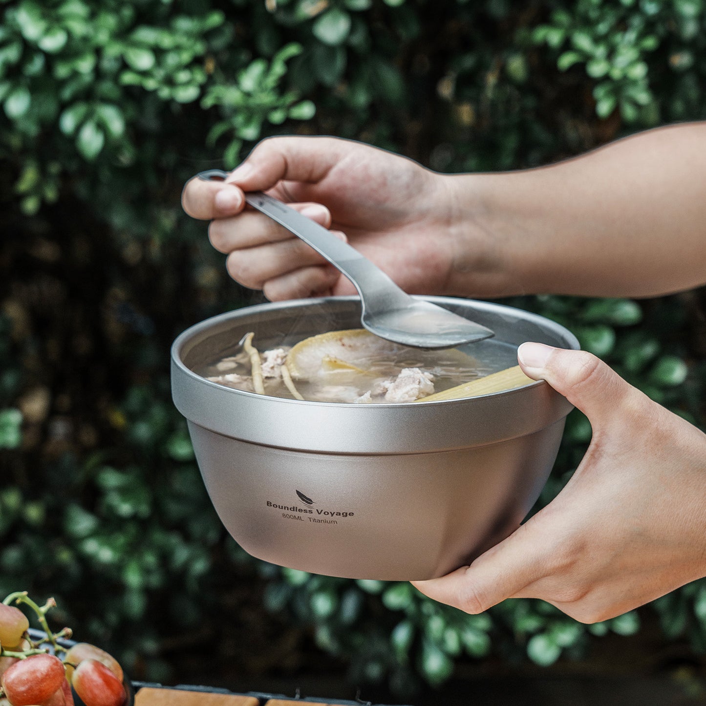 Boundless Voyage Sandblasted Double Walled Pure Titanium Bowl 500ml / 800ml | Ultralight Portable Metal Tableware for Oatmeal, Rice, Soup, Outdoor Camping & Daily Home Use Ti1161T-Ti1163T