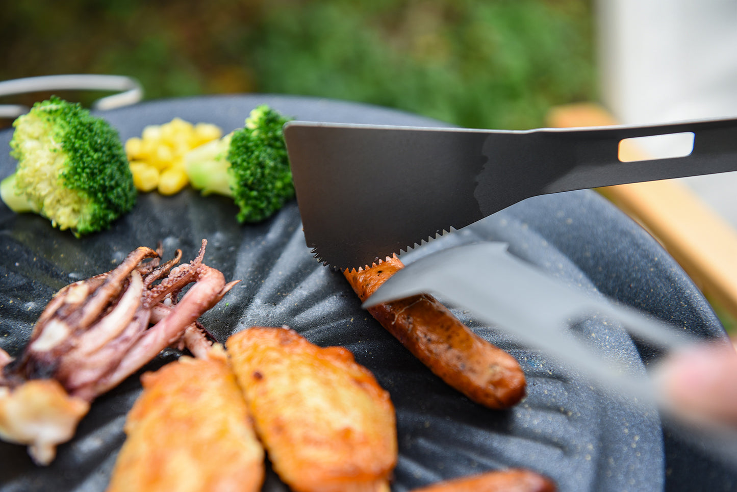 Boundless Voyage Titanium Alloy 4-in-1 Multi Utensil, Integrated Tong Spork Shovel Spatula, Lightweight Portable Cookware for Camping Backpacking Travel Outdoor Cooking Ti1080T