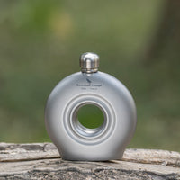 Boundless Voyage 180ml Titanium Hip Flask with Funnel Set Round Wine Bottle Special-shaped Small Pocket Flask Liquor Ti3067D