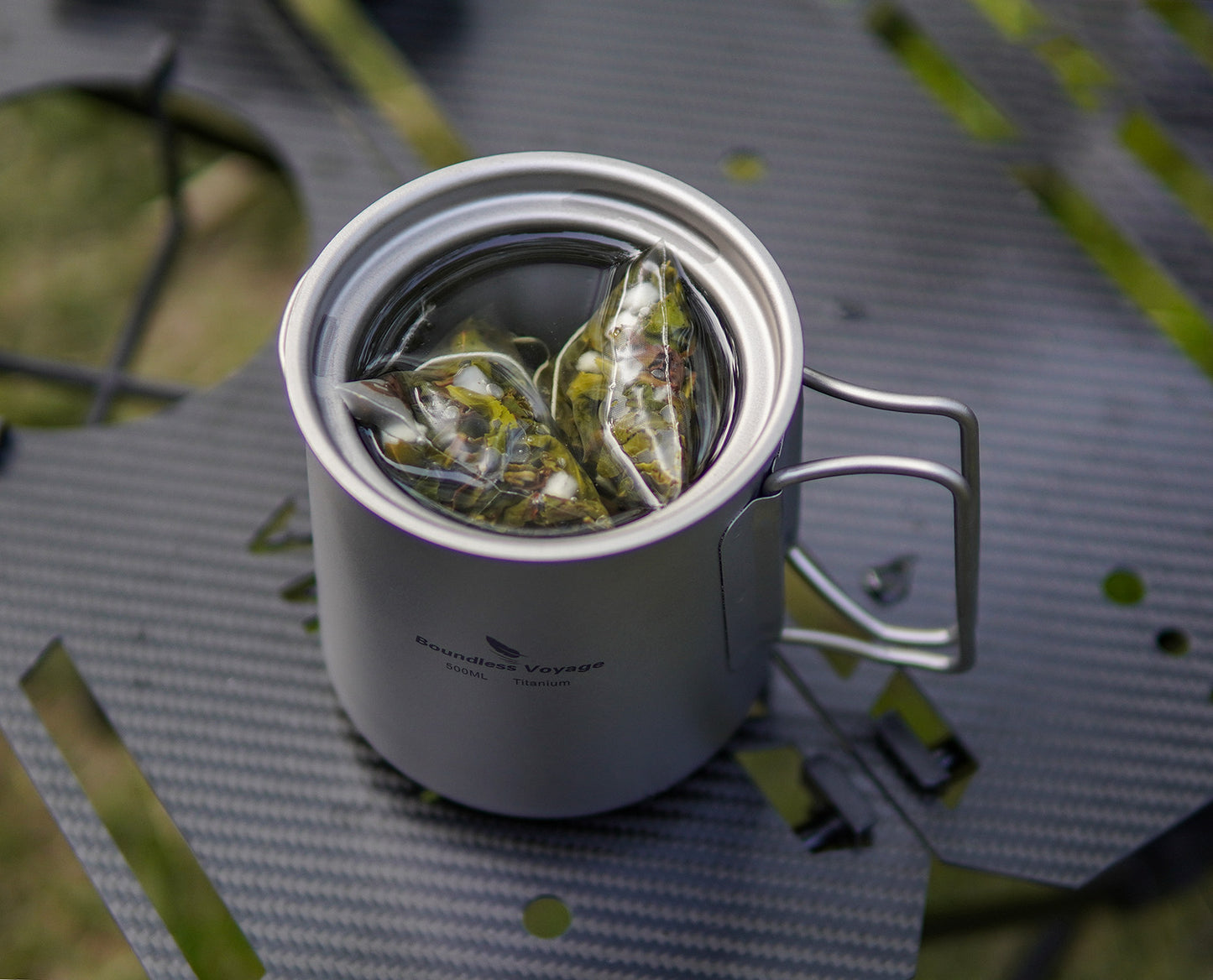 Boundless Voyage 1.5L Titanium Camping Coffee Pot, Stovetop & Campfire Safe Fast Brew Kettle for Boiling Water, Outdoor Travel & Barista Brewing Ti3128D/Ti3129D