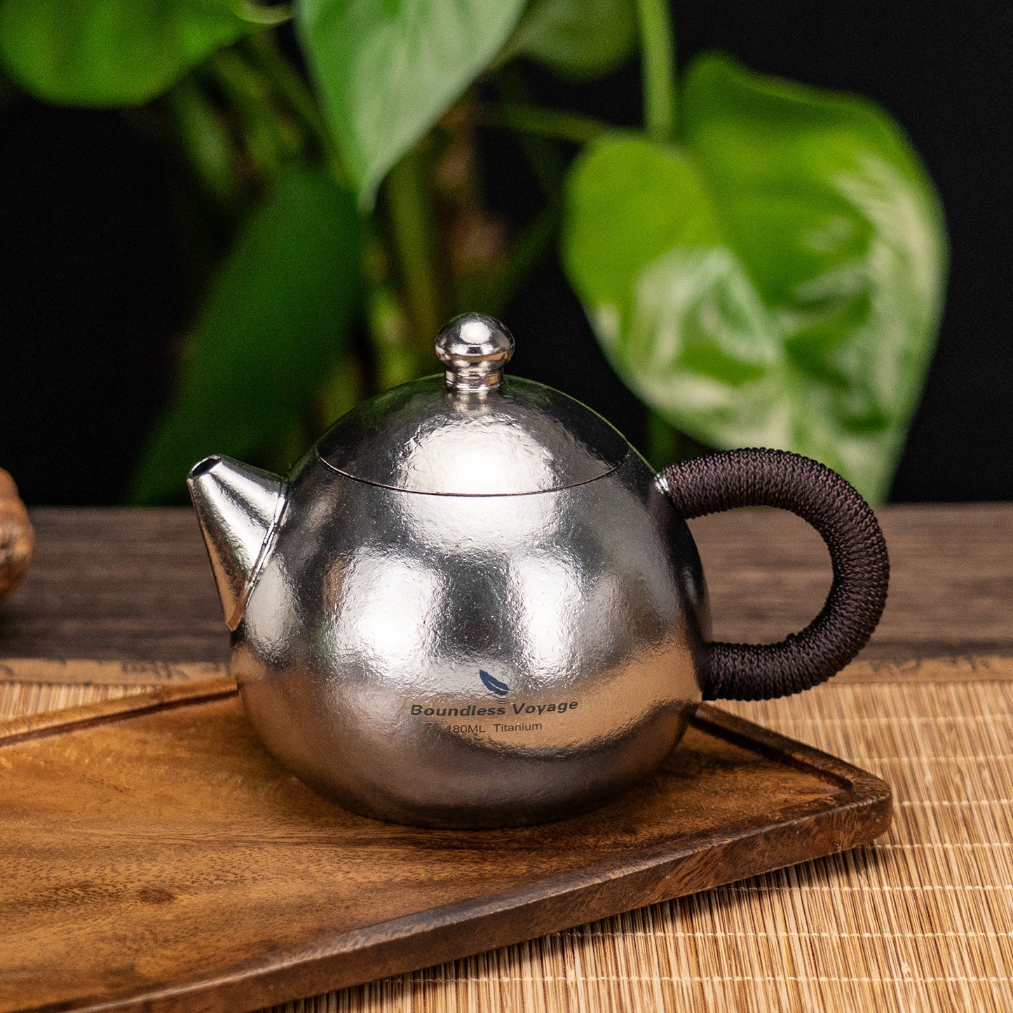 Boundless Voyage Titanium Teapot 180ml, Lightweight Loose Leaf Tea Pot with Anti-Scald Handle & Vented Lid,Tea Maker for Home Office Camping Travel Ti3111D