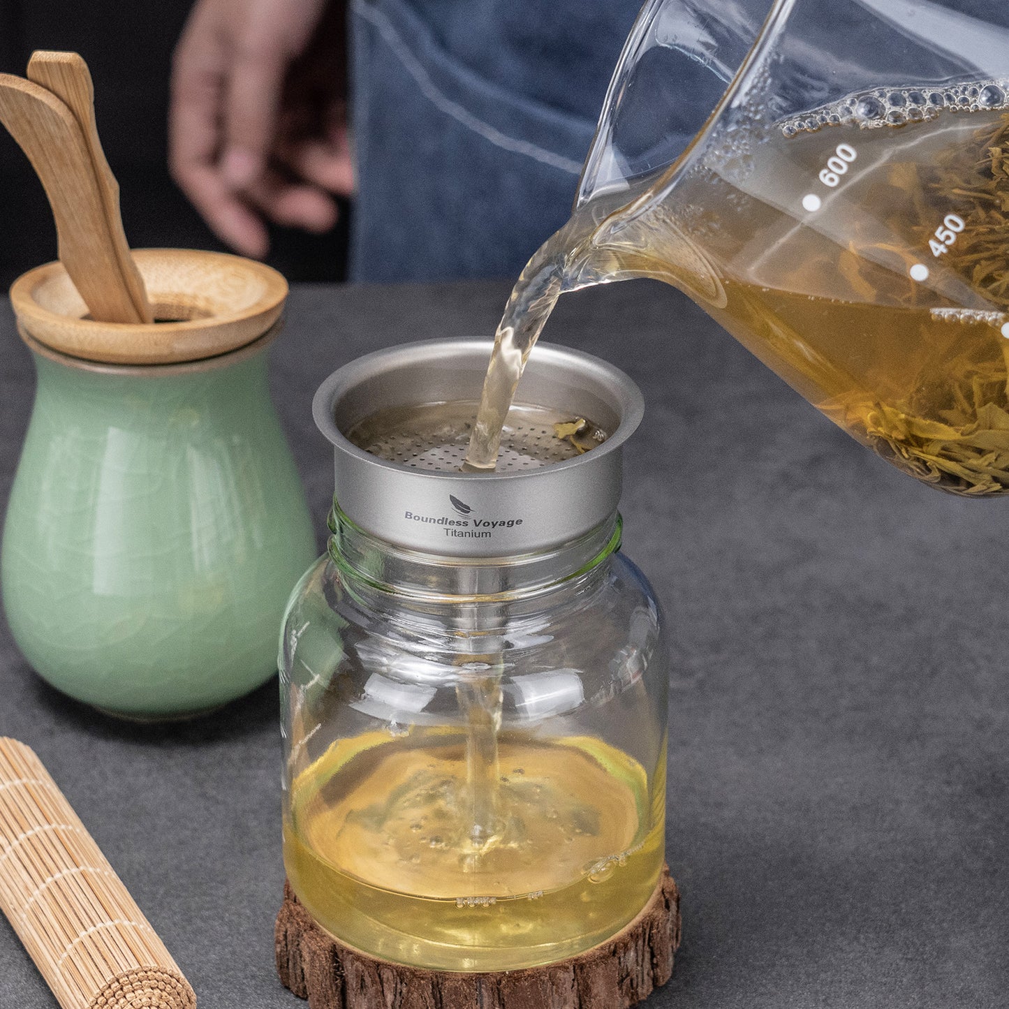 Boundless Voyage Titanium Funnel Flagon Accessories Multi-use Kitchen Funnel for Transferring Liquid, Fluid, Cooking Oils, Jam & Powder Ti3075D/Ti3076D