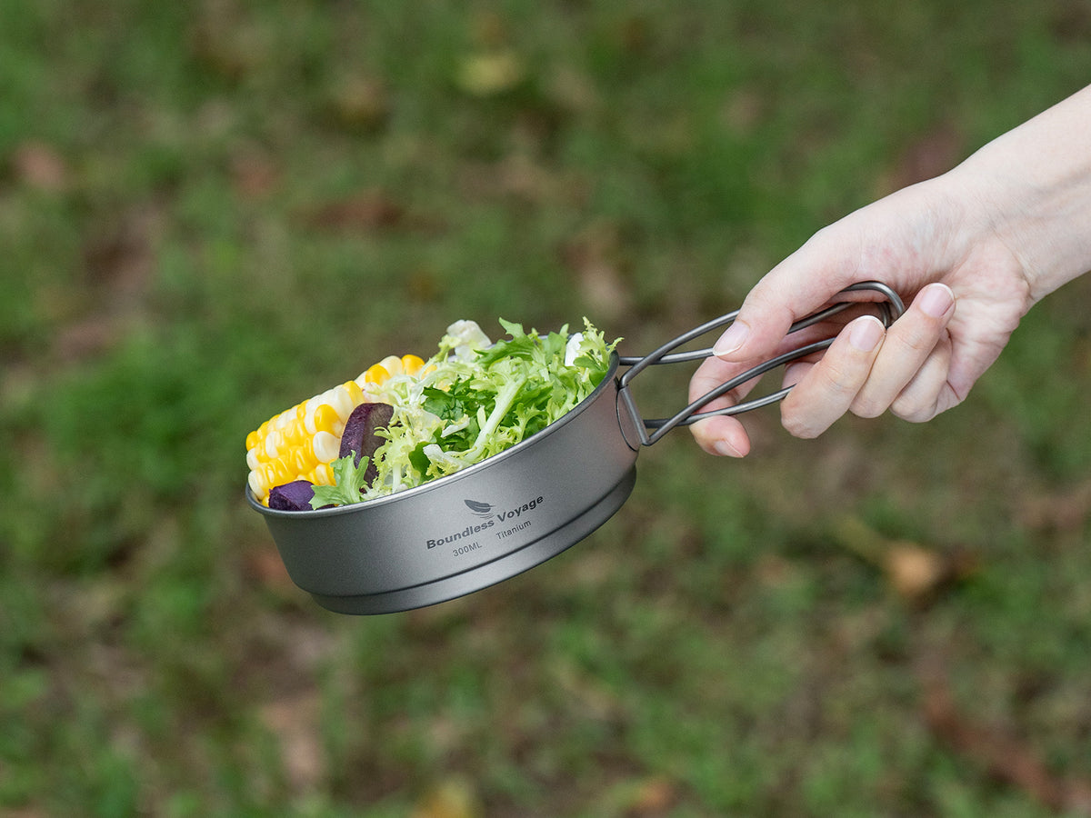 Ti2053C pot and pan set with dimensions Φ117×110mm and Φ124×45mm