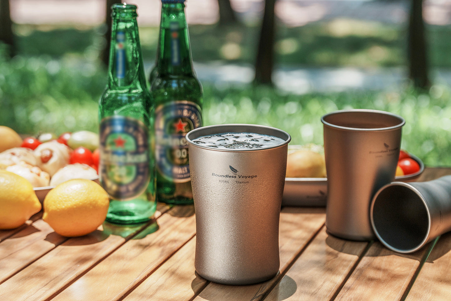 Boundless Voyage 240ml/380ml/600ml Pure Titanium Beer Mug | Ultralight Coffee & Juice Tea Cup for Outdoor Camping & Picnic Ti3231D-Ti3234D