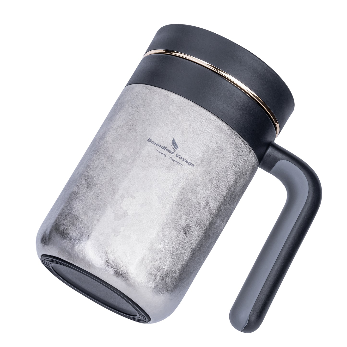 Boundless Voyage 700ml Pure Titanium Double Wall Insulated Cup with Lid & Coffee Filter, Portable Reusable Travel Mug, Keeps Hot & Cold Drinks Ti3237D