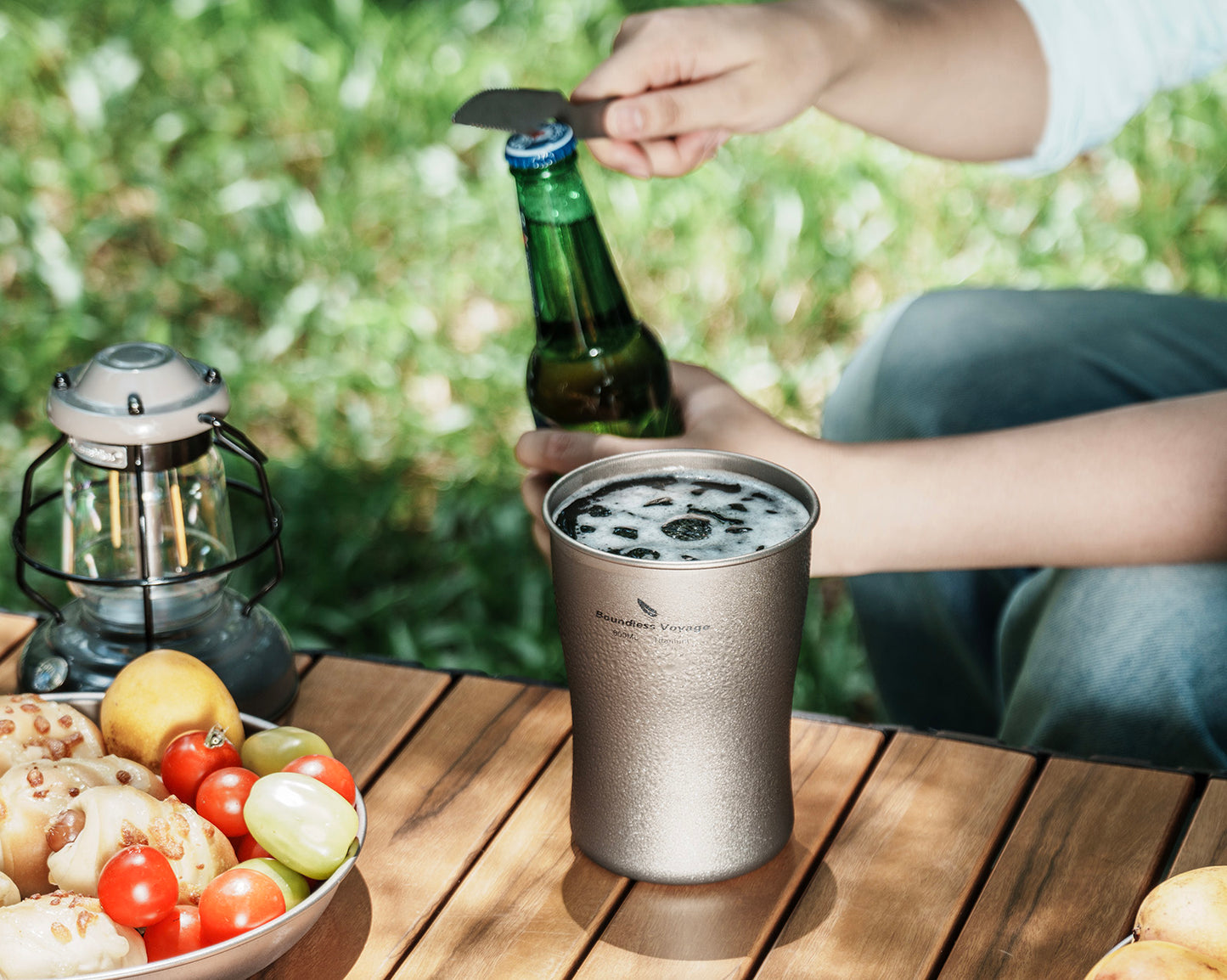 Boundless Voyage 240ml/380ml/600ml Pure Titanium Beer Mug | Ultralight Coffee & Juice Tea Cup for Outdoor Camping & Picnic Ti3231D-Ti3234D