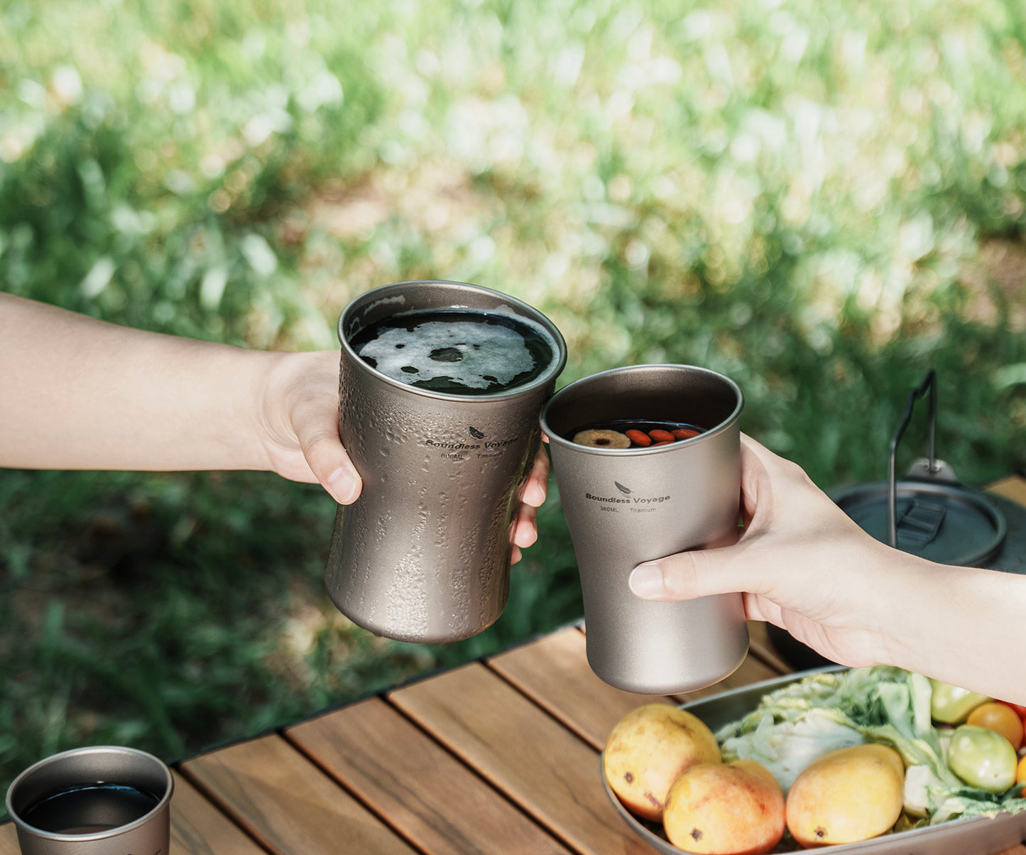 Boundless Voyage 240ml/380ml/600ml Pure Titanium Beer Mug | Ultralight Coffee & Juice Tea Cup for Outdoor Camping & Picnic Ti3231D-Ti3234D