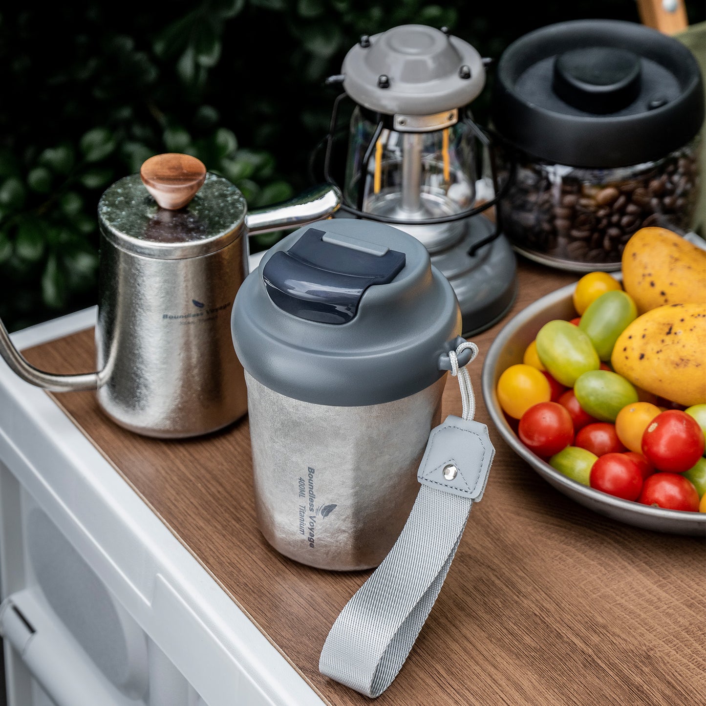 Boundless Voyage 400ml Titanium Vacuum Insulated Travel Coffee Mug , Spill-Proof Thermal Cup for Hot & Cold Drinks  Ti3236D