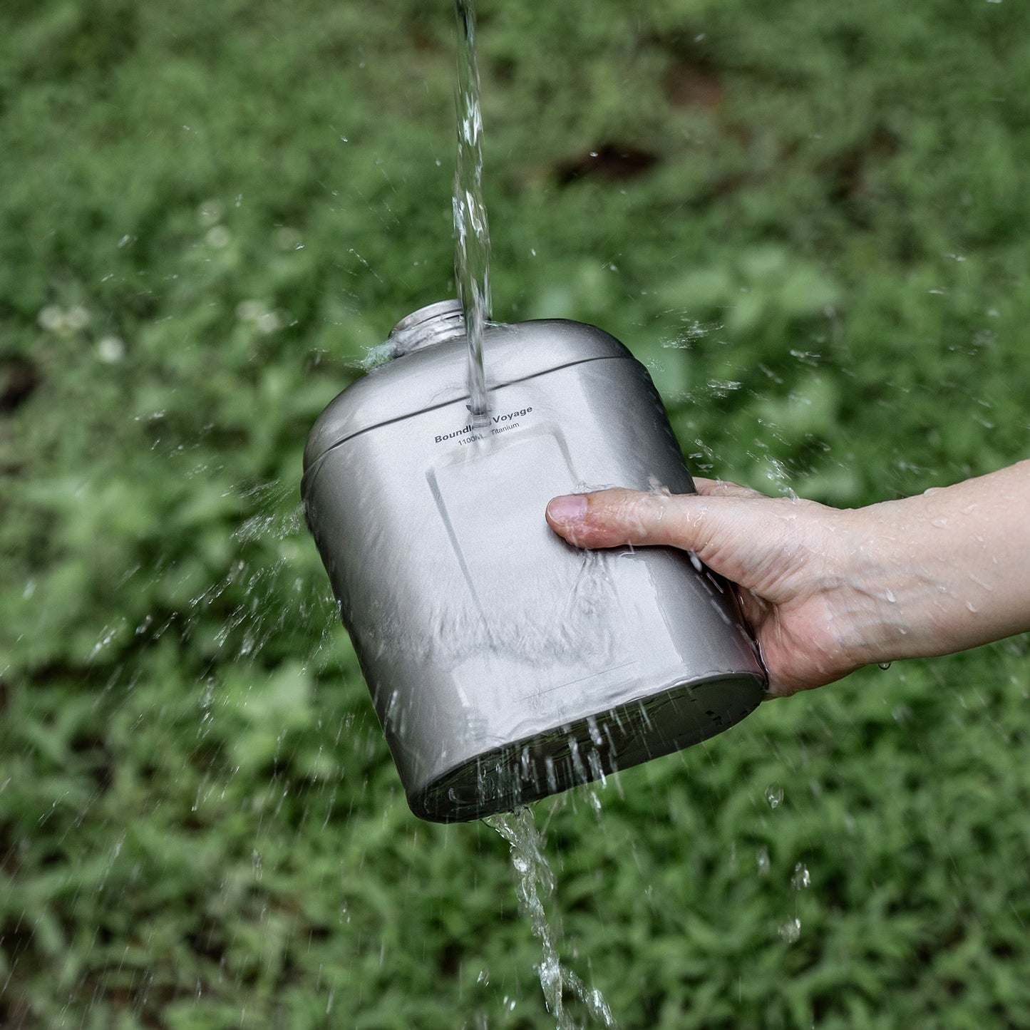 Boundless Voyage 1100ml TA1 Pure Titanium Canteen Bottle | Single Layer Open Flame Heatable Water Flask, Leakproof Double Wall Lid Military Outdoor Bottle with Crossbody Sleeve Ti3012D