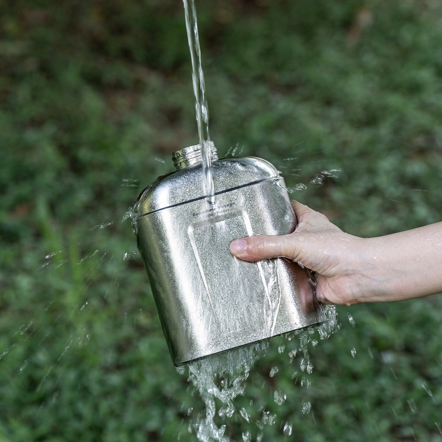 Boundless Voyage 1100ml TA1 Pure Titanium Canteen Bottle | Single Layer Open Flame Heatable Water Flask, Leakproof Double Wall Lid Military Outdoor Bottle with Crossbody Sleeve Ti3012D