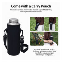 Boundless Voyage Pure Titanium Water Bottle 1200ml Dual Lids Flip Top & Screw Cap Ultralight Leakproof for Camping Hiking Gym Travel Ti3019D